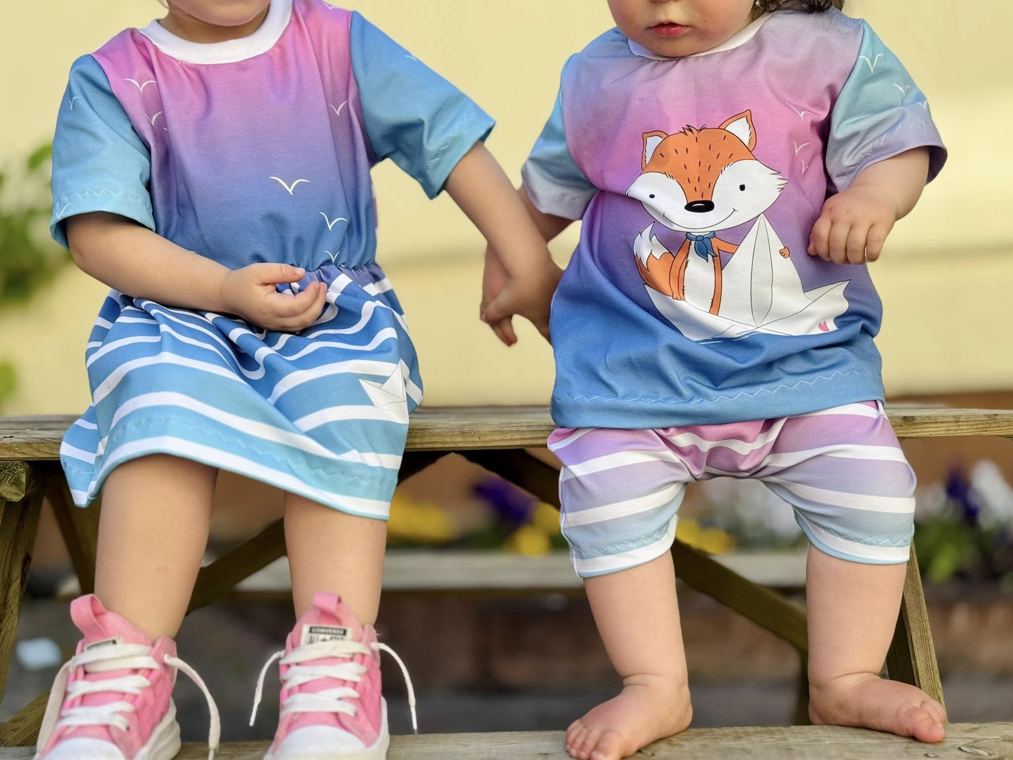 Bio-Jersey Fuchsmatrose blau-pink – Rapport ca. 58cm (+/- 5cm)