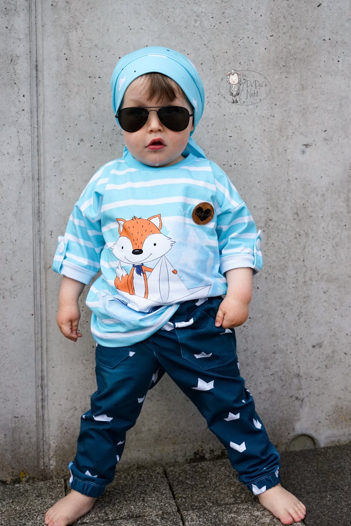 Bio-Jersey Fuchsmatrose türkis – Rapport ca. 58cm (+/- 5cm)