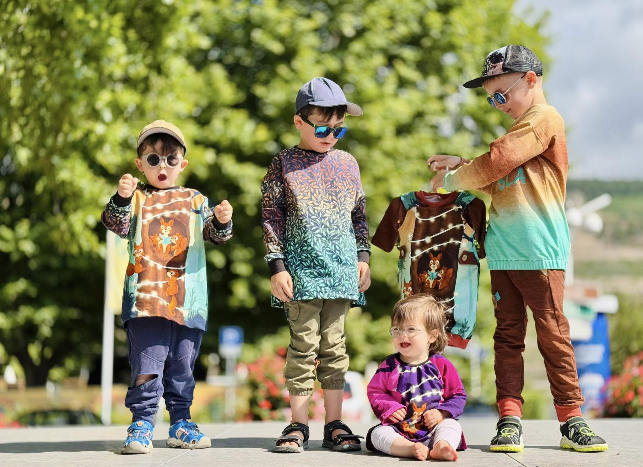 Bio-Sommersweat Eichhörnchenliebe purplelilac