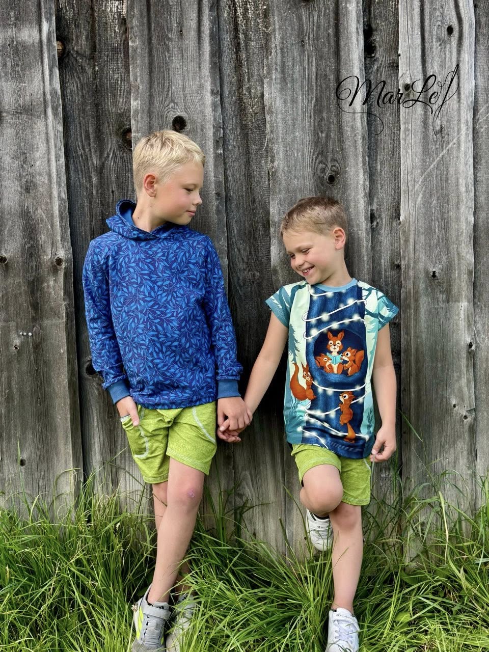 Bio-Sommersweat Eichhörnchenliebe teal