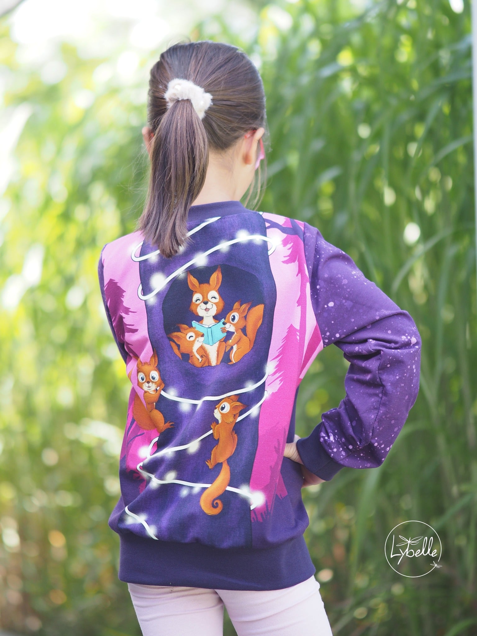 Bio-Sommersweat Eichhörnchenliebe purplelilac