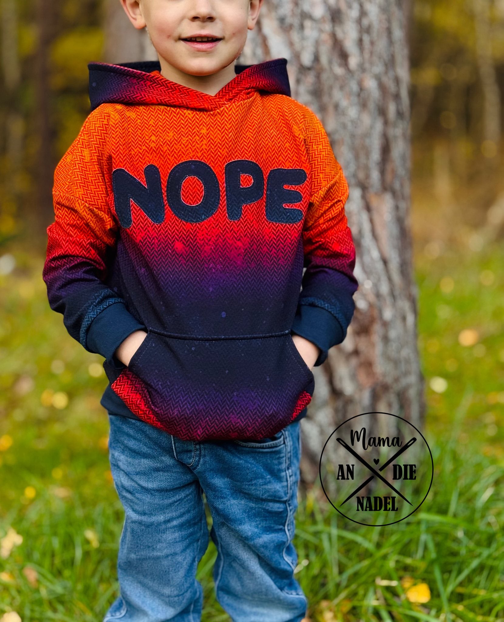 0,5m Bio-Sommersweat Fischgrät Dirty Herringbone gradient sunset 03