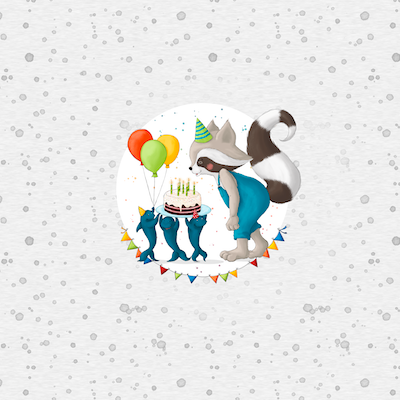 Bio-Jersey Charlie "Geburtstag" hellgrau rainbow