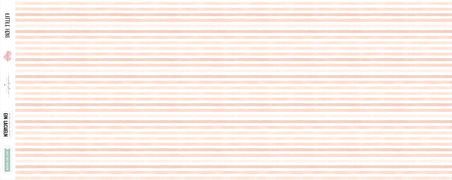 0,5m Bio-Sommersweat Little Fox Aquarellstreifen peach