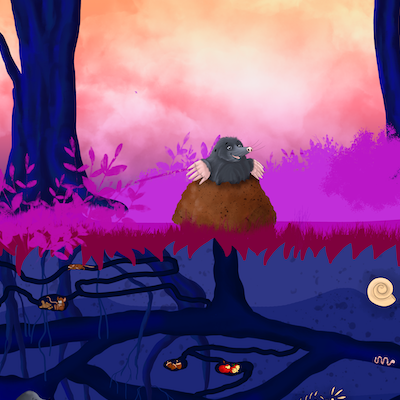 Bio-Jersey MaulwurfLIEBE Tunnel violett