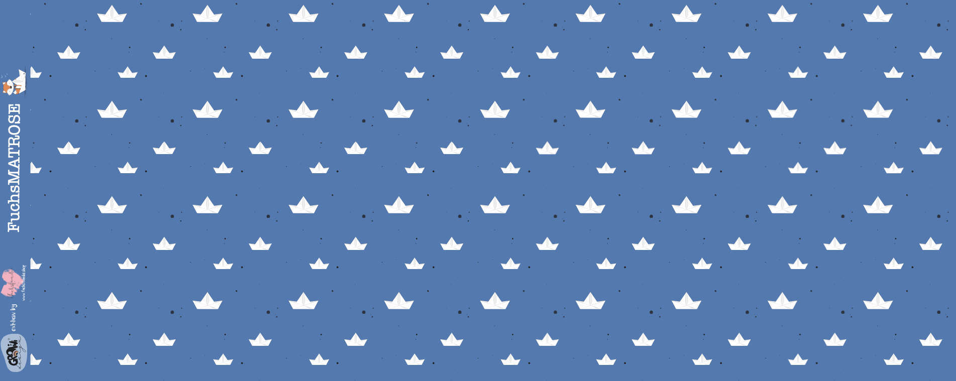 0,5m Bio-Jersey Fuchsmatrose blau Schiffchen Kombi