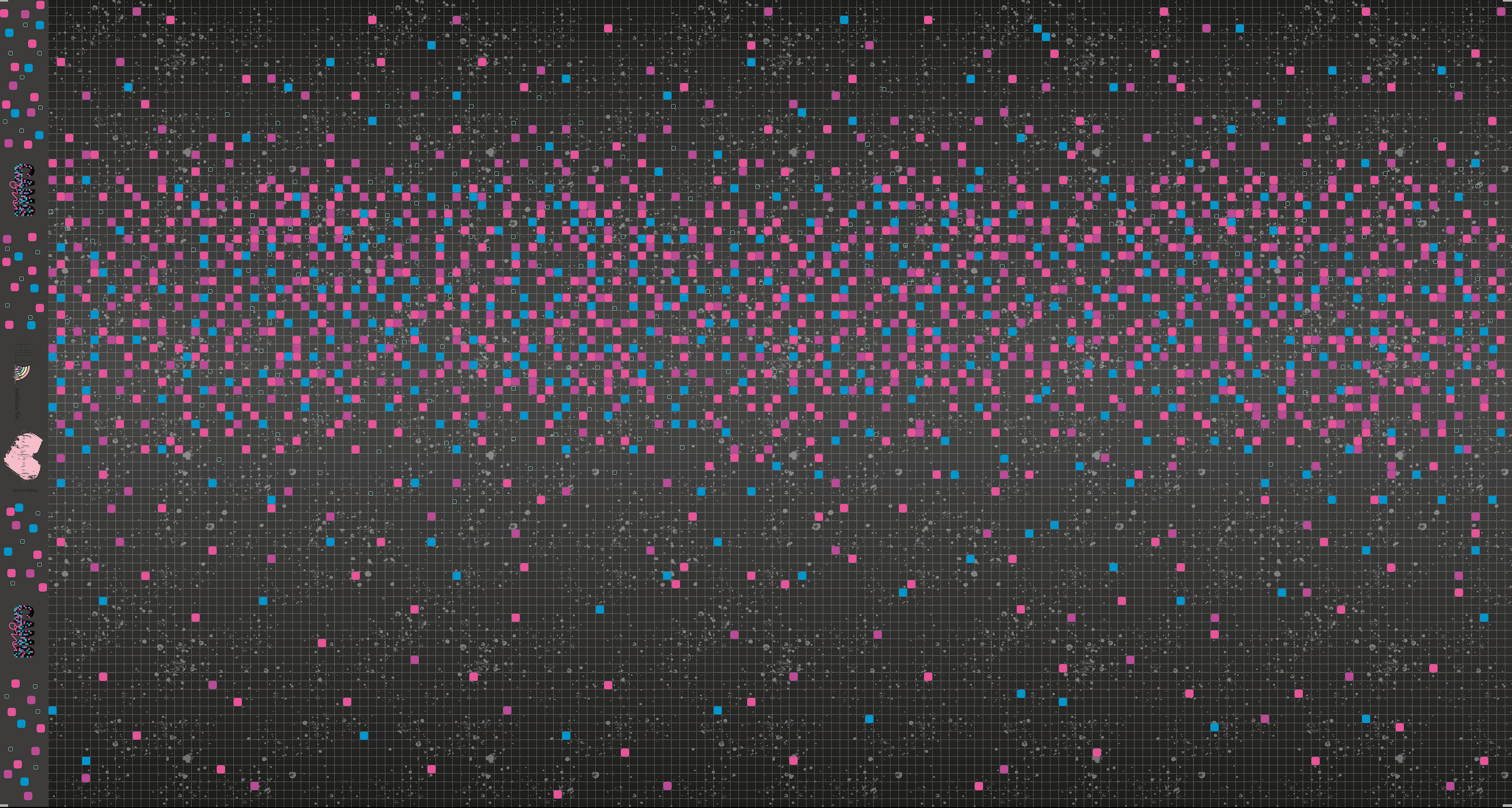 0,5m Bio-Sommersweat Game on Kombi neonpink-blau