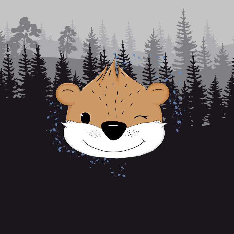 Bio-Sommersweat Limited Edition Waldfreunde Otti Otter grau - Rapport ca. 60-65cm lang