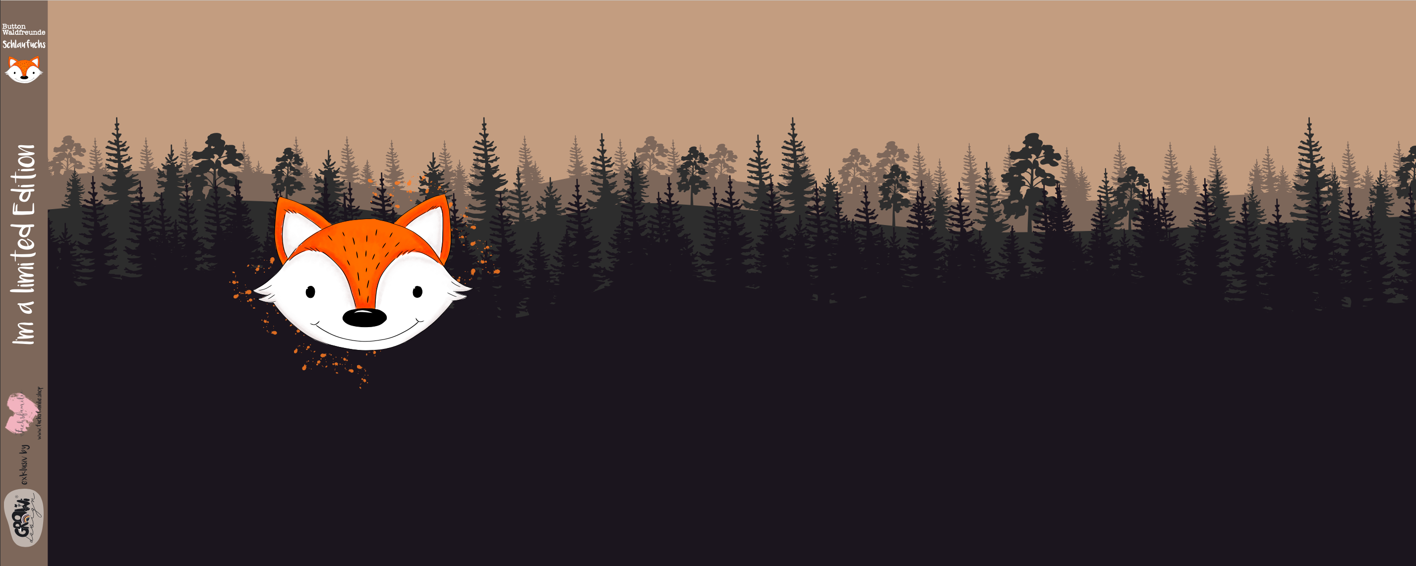 Bio-Sommersweat Limited Edition Waldfreunde Schlaufuchs braun - Rapport ca. 60-65cm lang