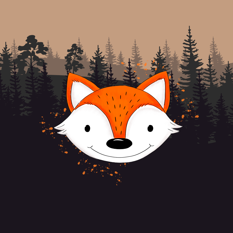 Bio-Sommersweat Limited Edition Waldfreunde Schlaufuchs braun - Rapport ca. 60-65cm lang