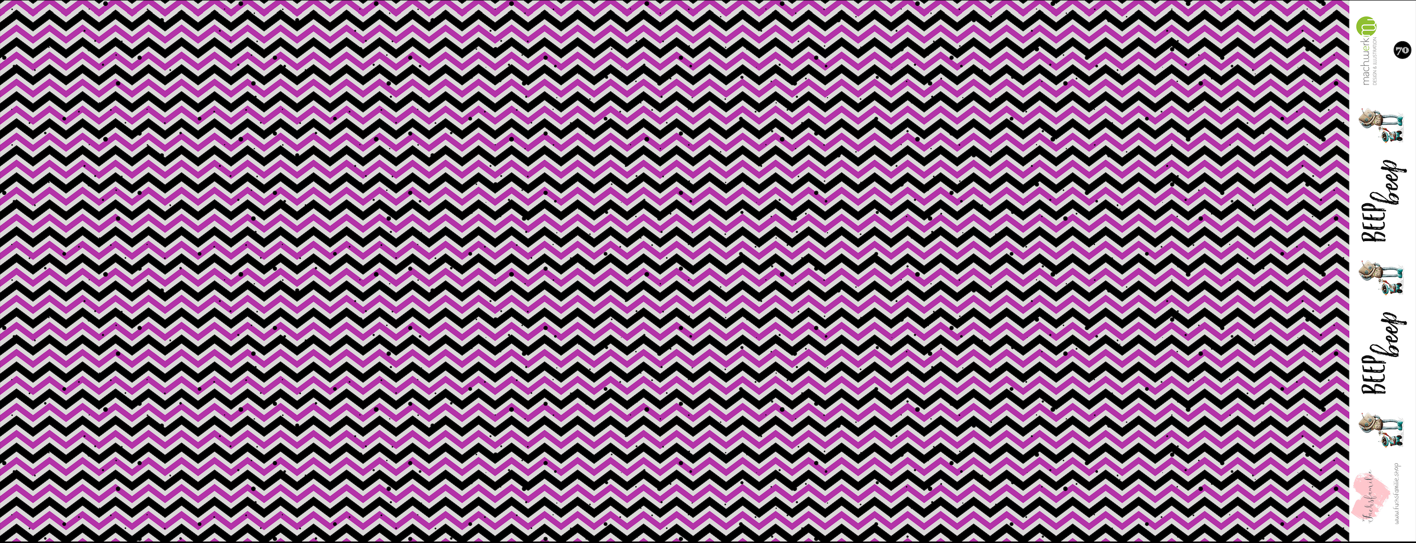 0,5m Bio-Jersey "BEEP beep" Chevron pink