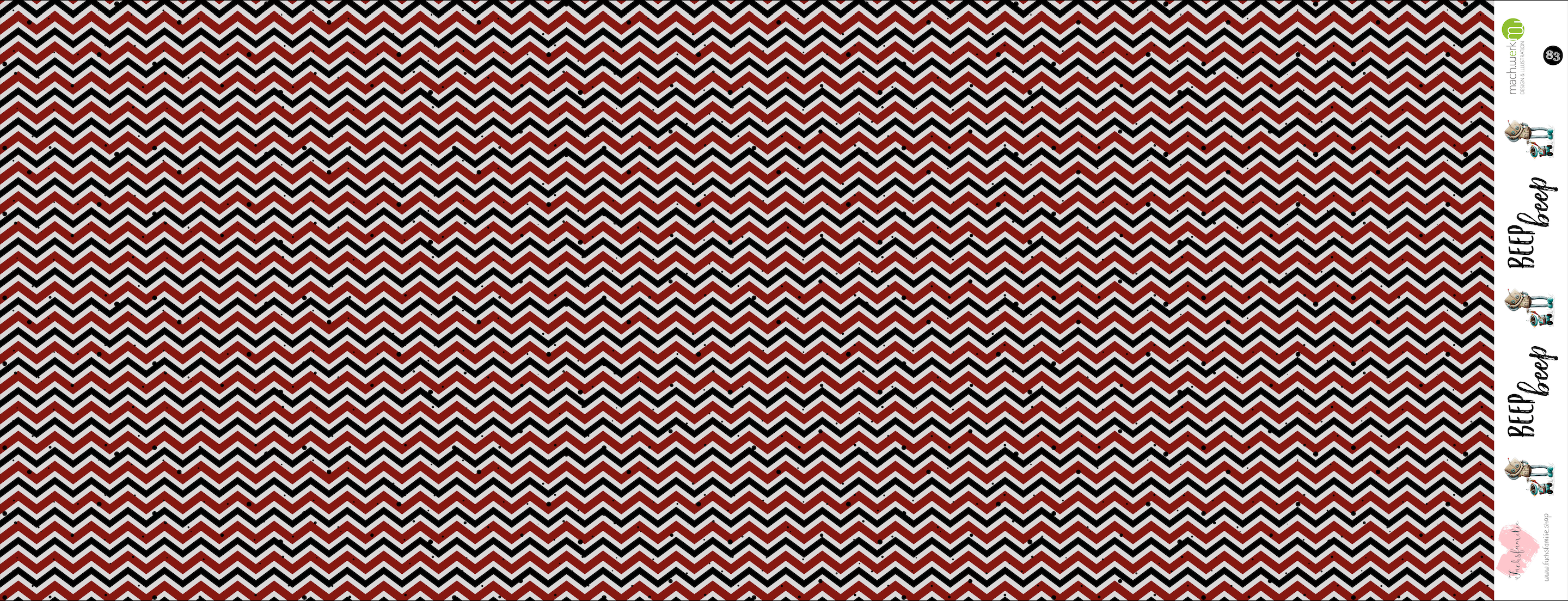 0,5m Bio-Jersey "BEEP beep" Chevron rot