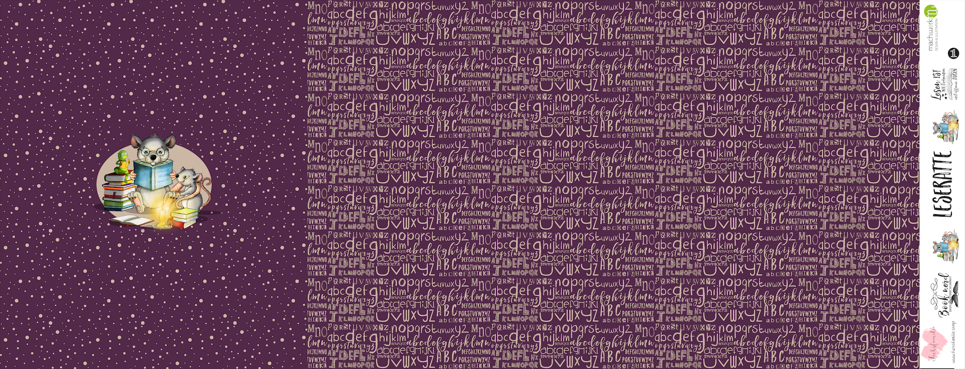 Bio-Jersey Leseratte lila