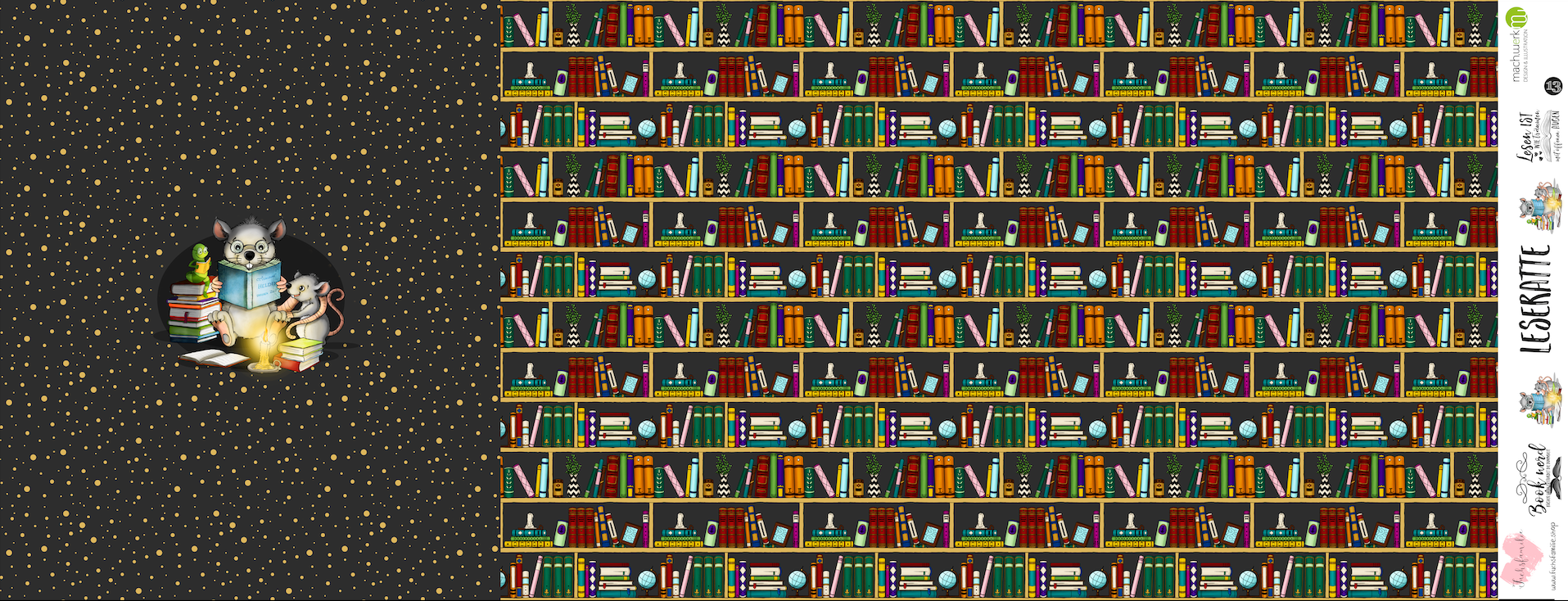 Bio-Jersey Leseratte goldanthrazit