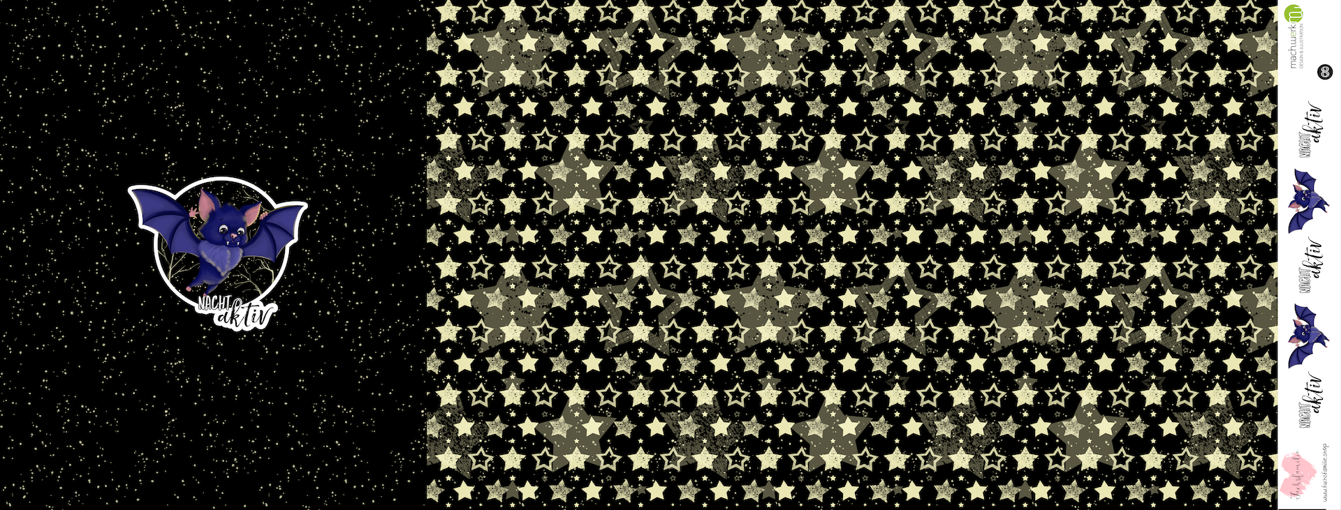 Bio-Jersey Fledermaus nachtaktiv schwarz-gold