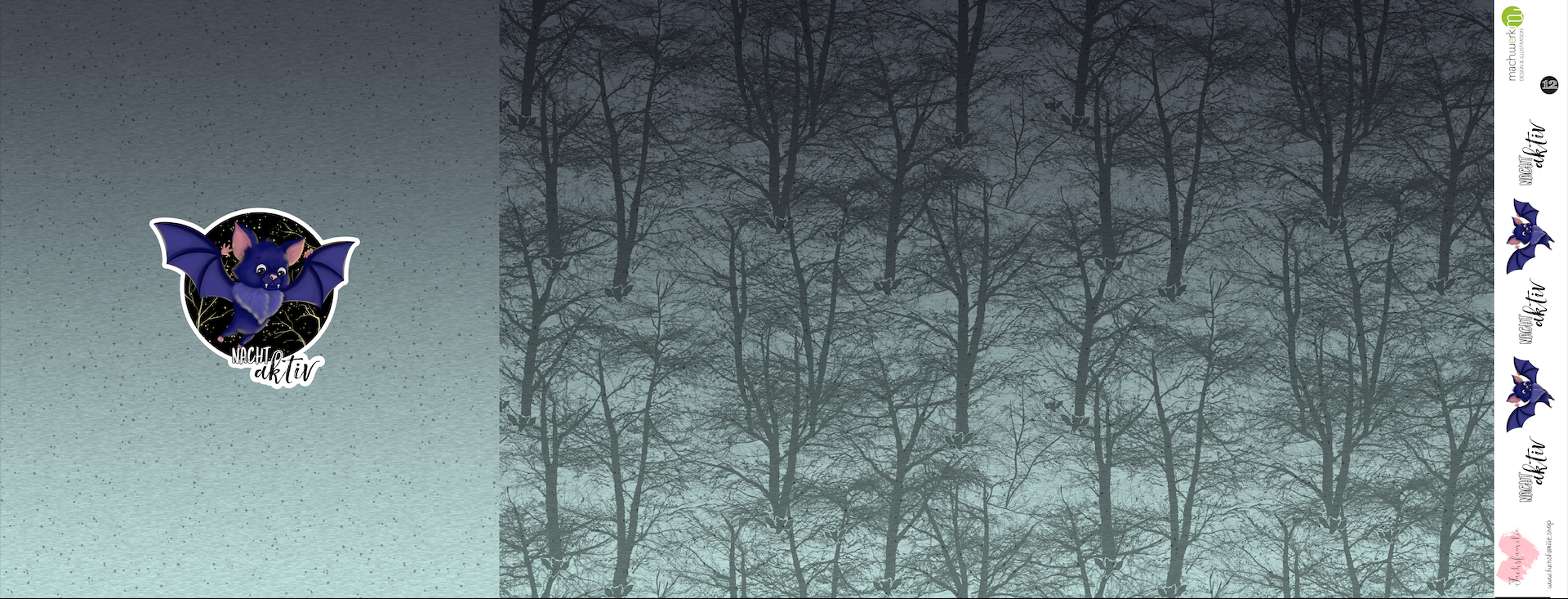 Bio-Jersey Fledermaus nachtaktiv Verlauf grau