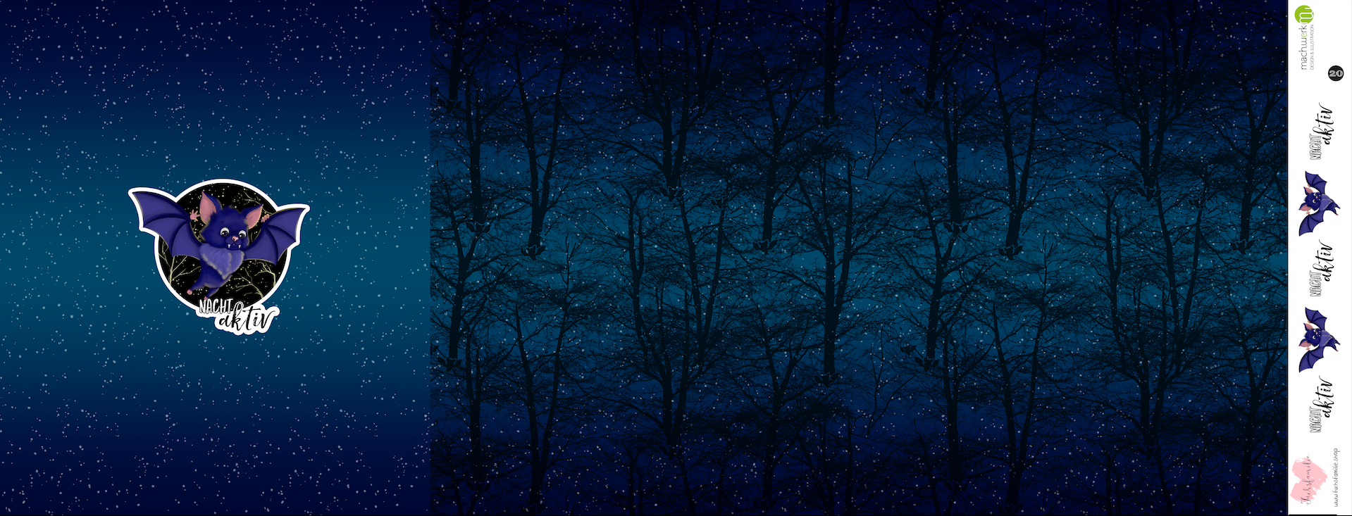 Bio-Jersey Fledermaus nachtaktiv Verlauf dunkelblau