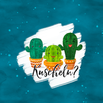 Bio-Jersey Kakteen "Kuscheln?" dunkelpetrol