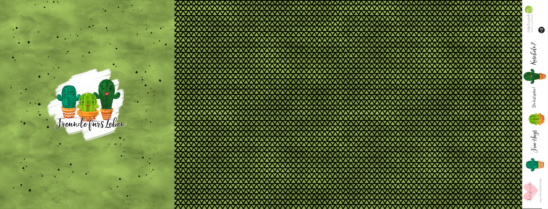 Bio-Jersey Kakteen "Freunde fürs Leben" olive