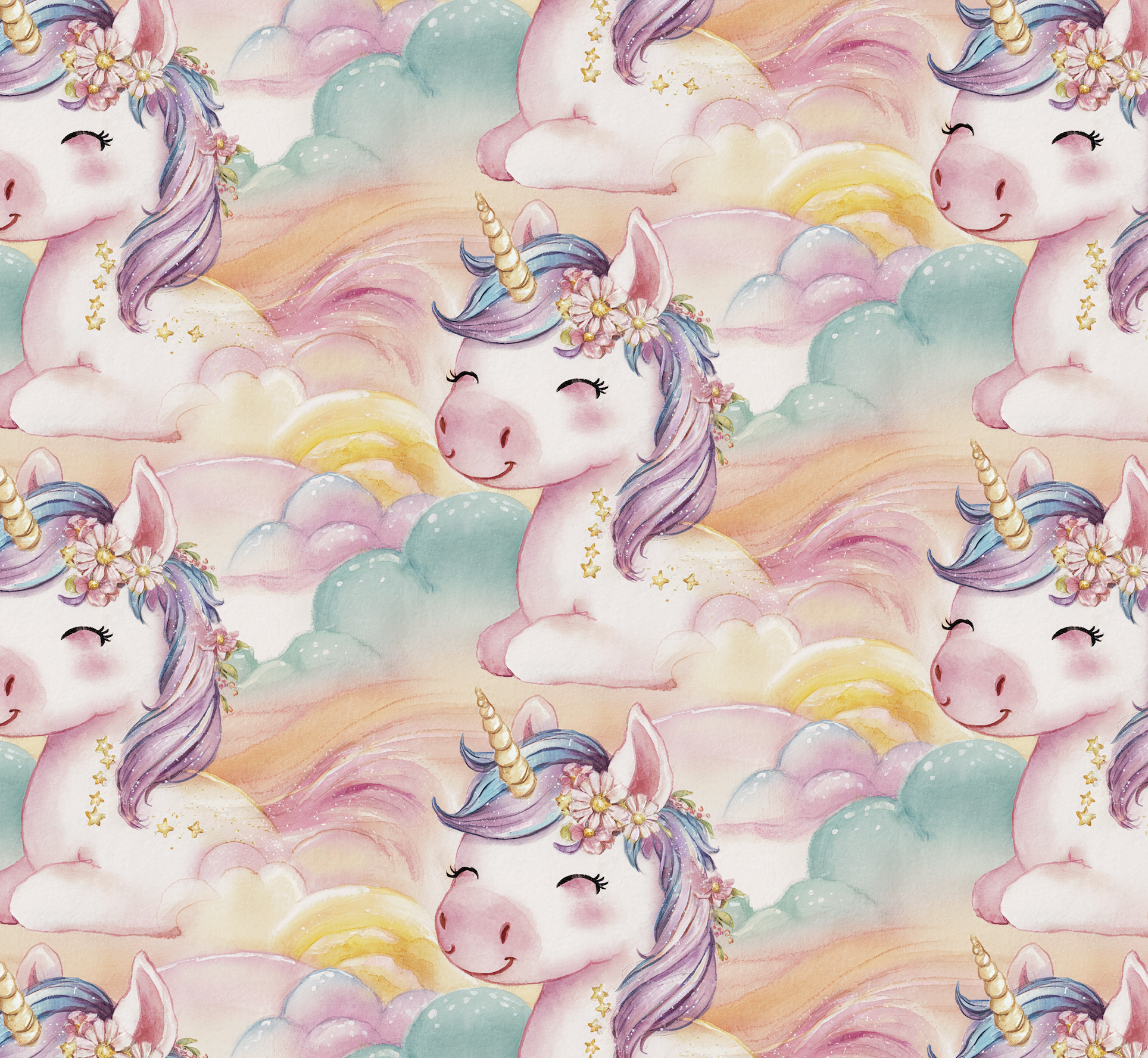 0,5m Bio-Sommersweat Unicorn Dreams AOP