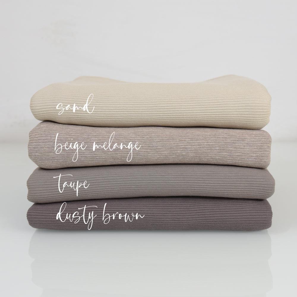 0,5m Ökotex 100 - Ripp-Jersey dusty brown