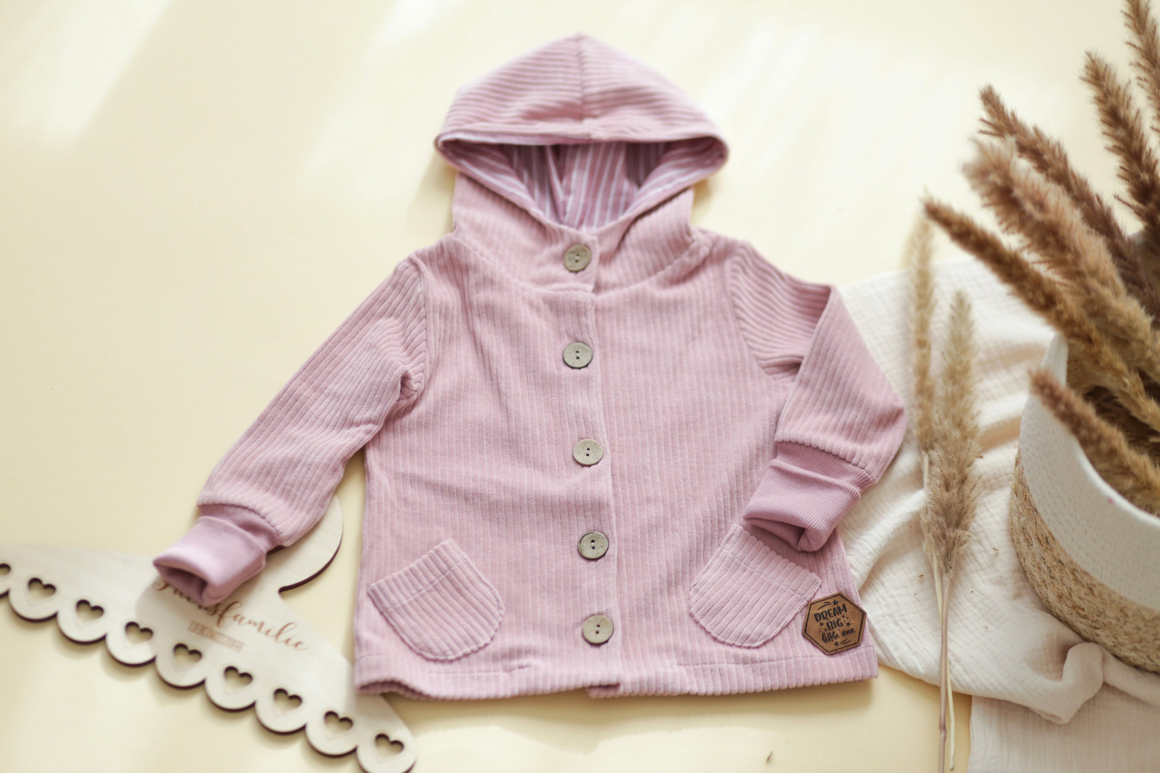 Cord-Knopfjacke altrosa