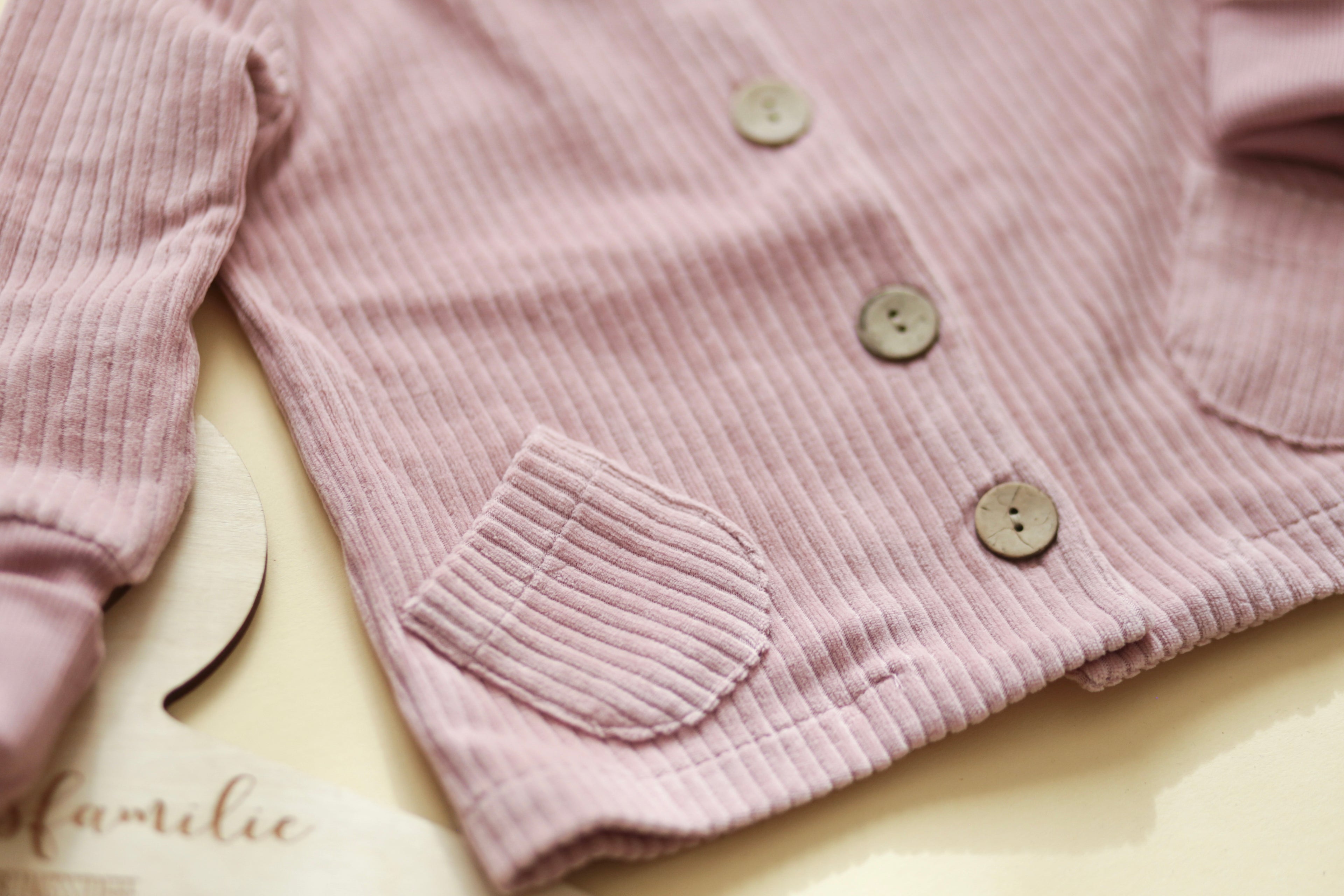 Cord-Knopfjacke altrosa