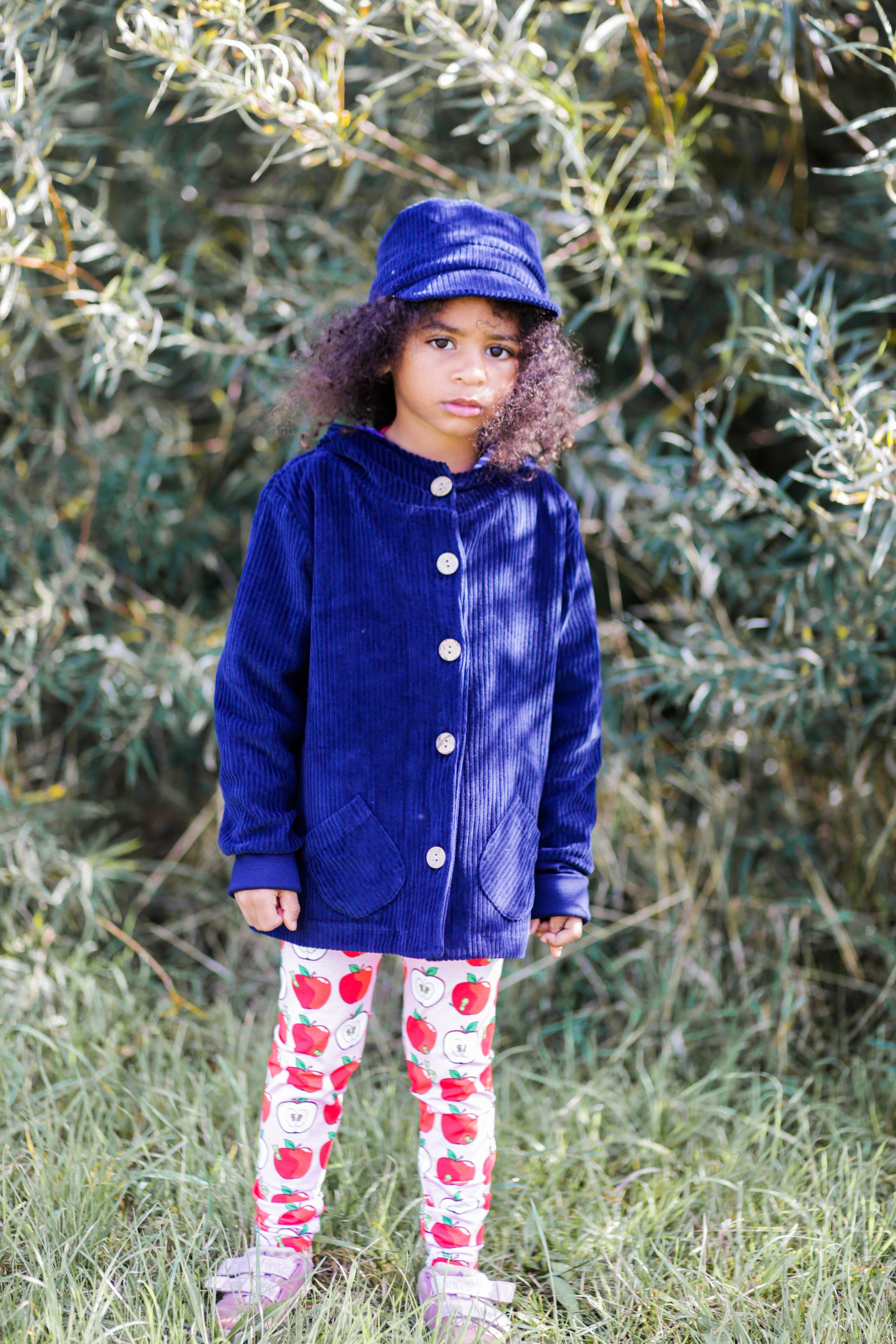 Cord-Knopfjacke navy