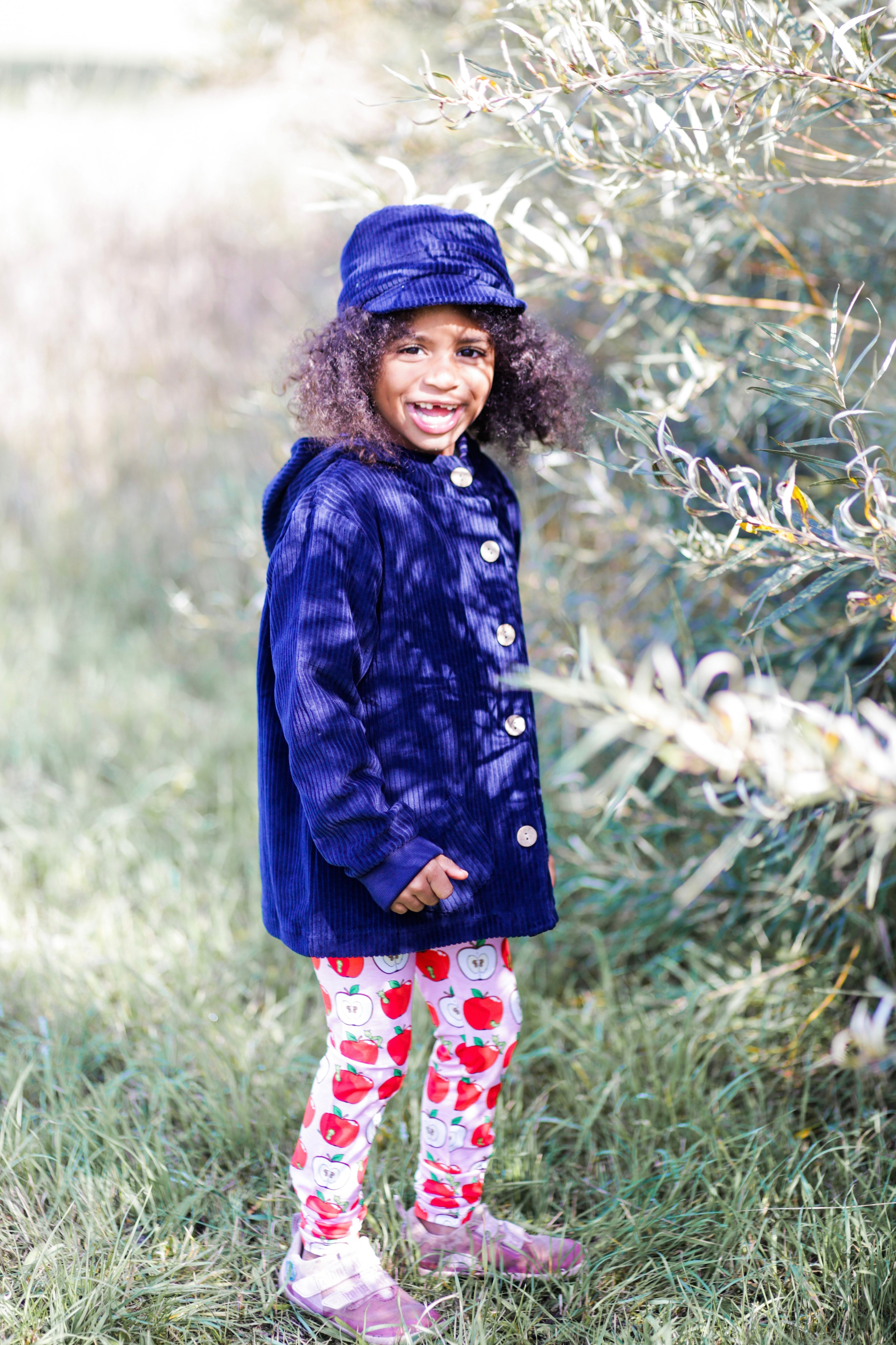 Cord-Knopfjacke navy