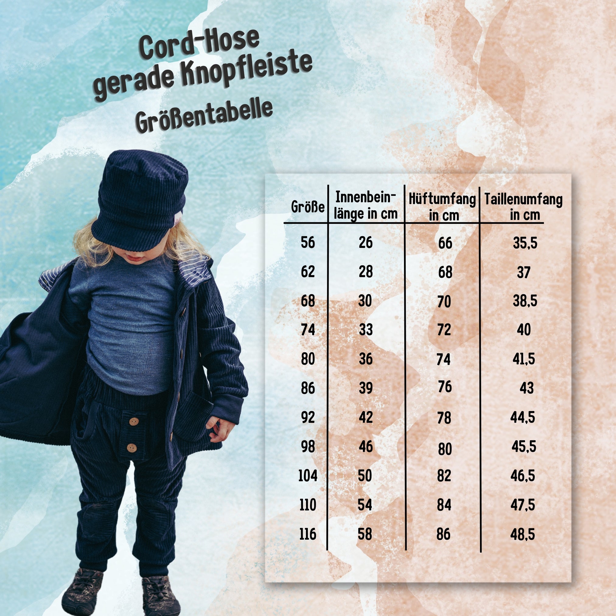 Cord-Hose (gerade Knopfleiste) navy