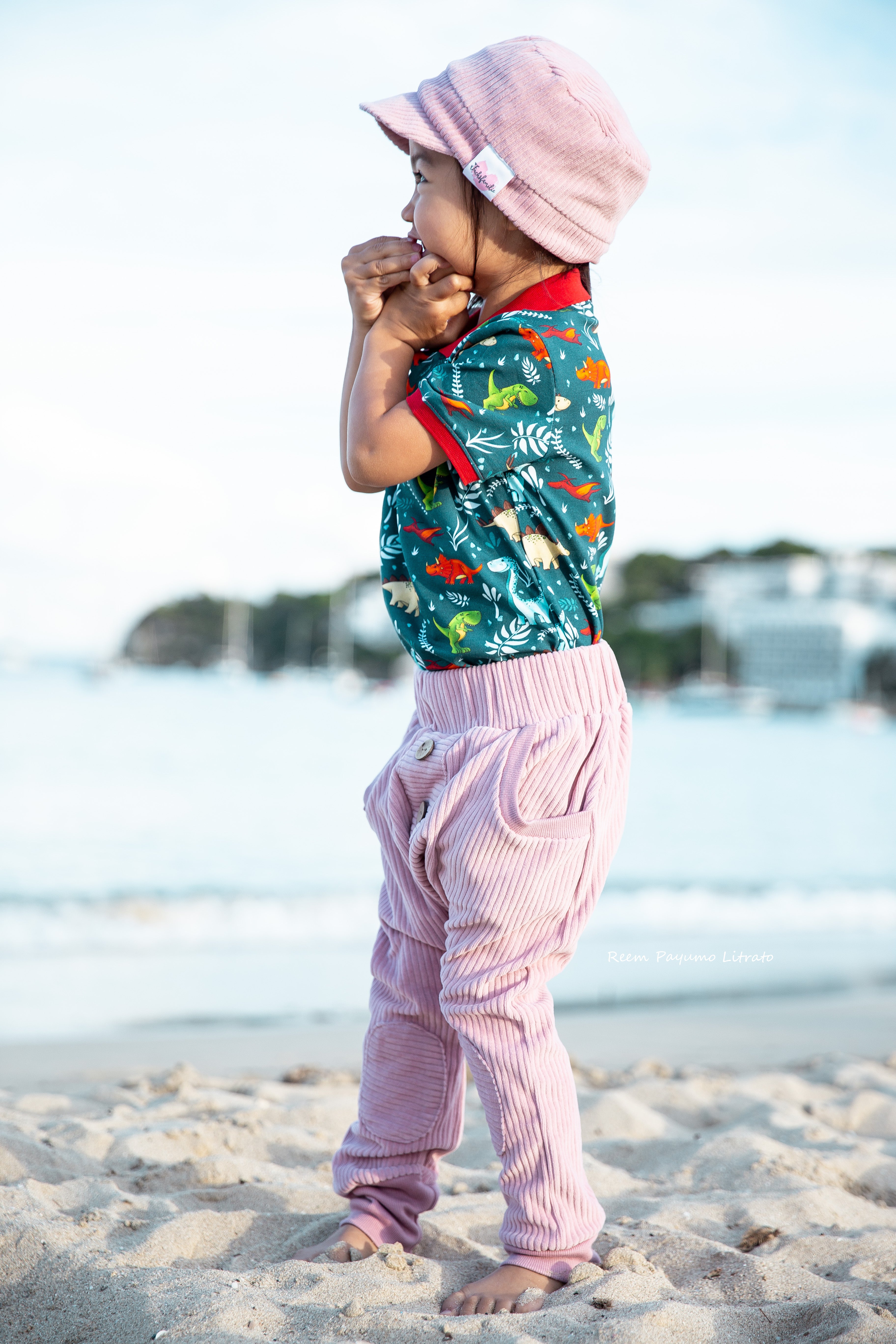 Cord-Hose (gerade Knopfleiste) altrosa