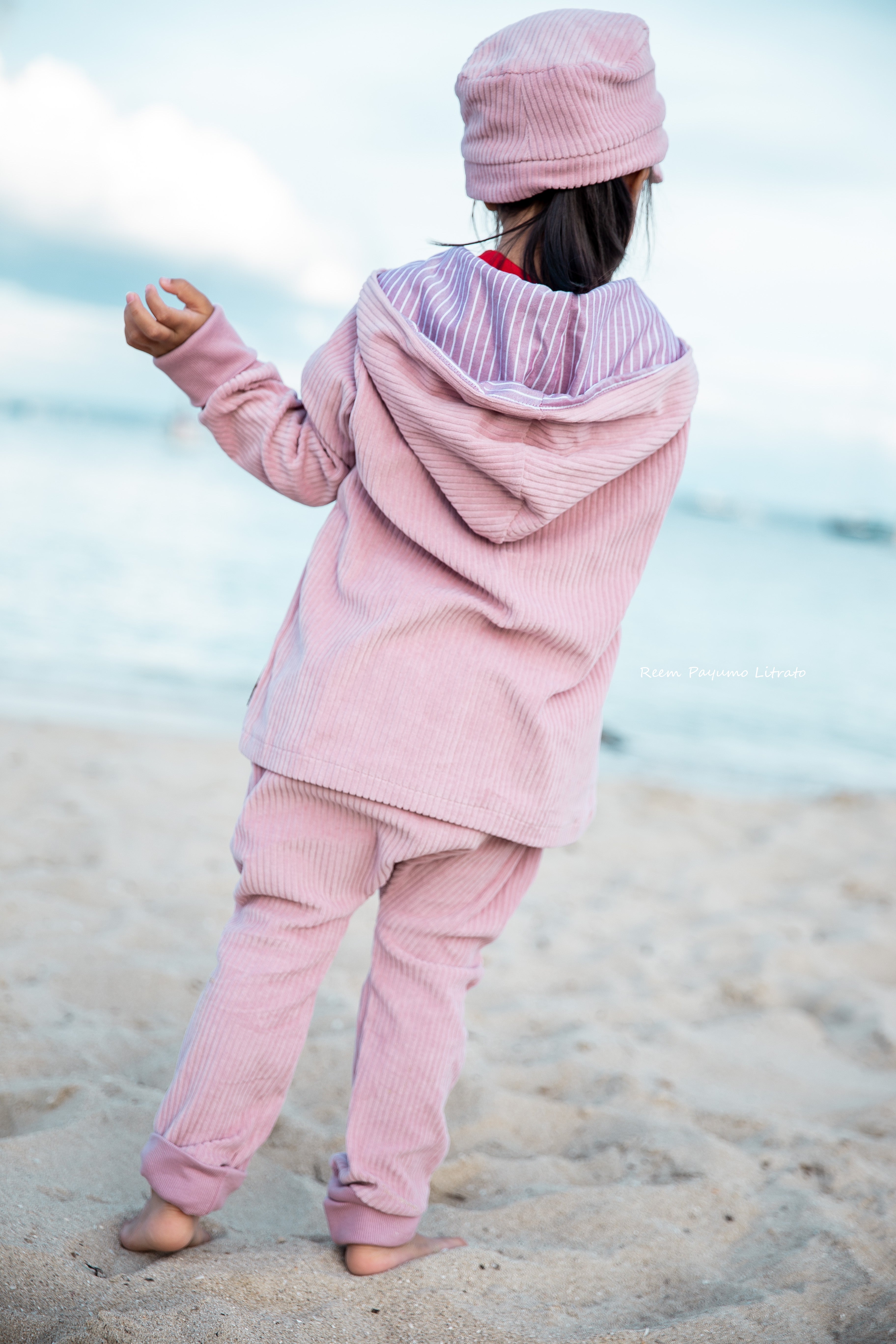 Cord-Hose (gerade Knopfleiste) altrosa