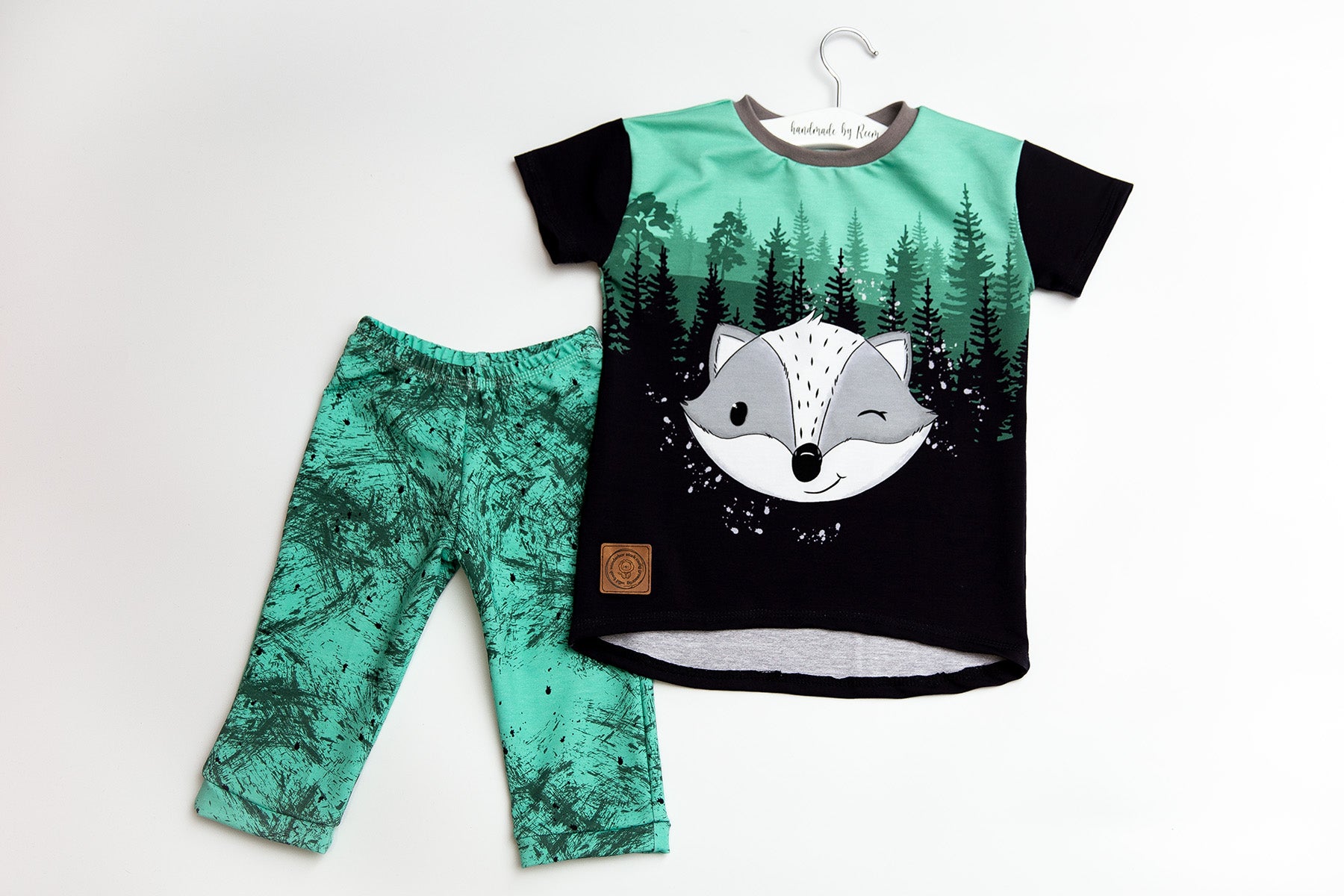 Bio-Sommersweat Limited Edition Waldfreunde Frechdachs türkis - Rapport ca. 60-65cm lang