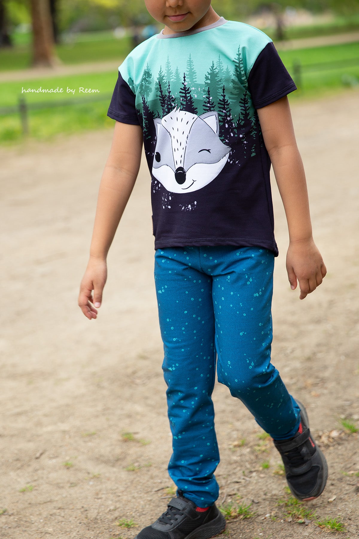 Bio-Sommersweat Limited Edition Waldfreunde Frechdachs türkis - Rapport ca. 60-65cm lang