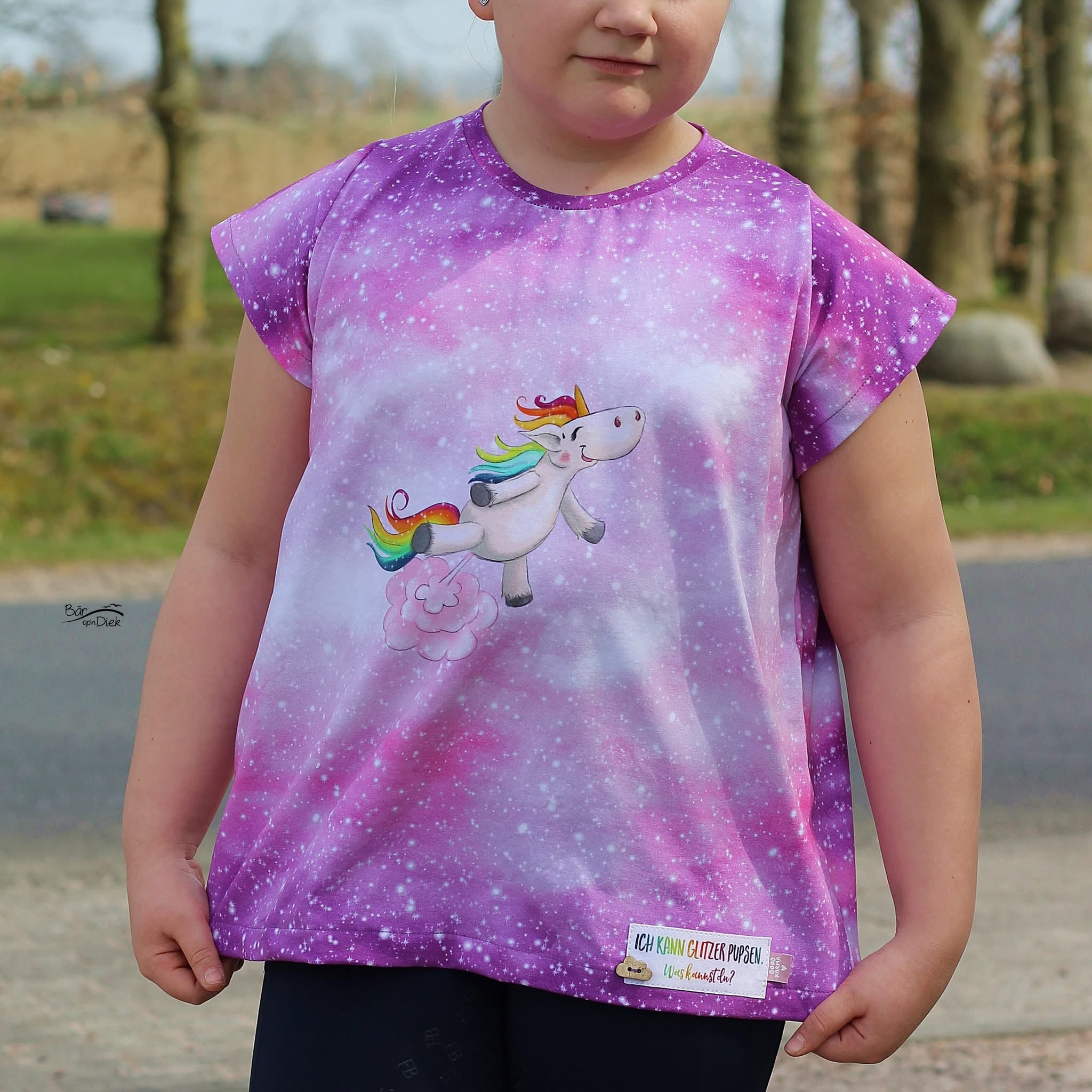 Bio-Jersey Glitzereinhorn blush