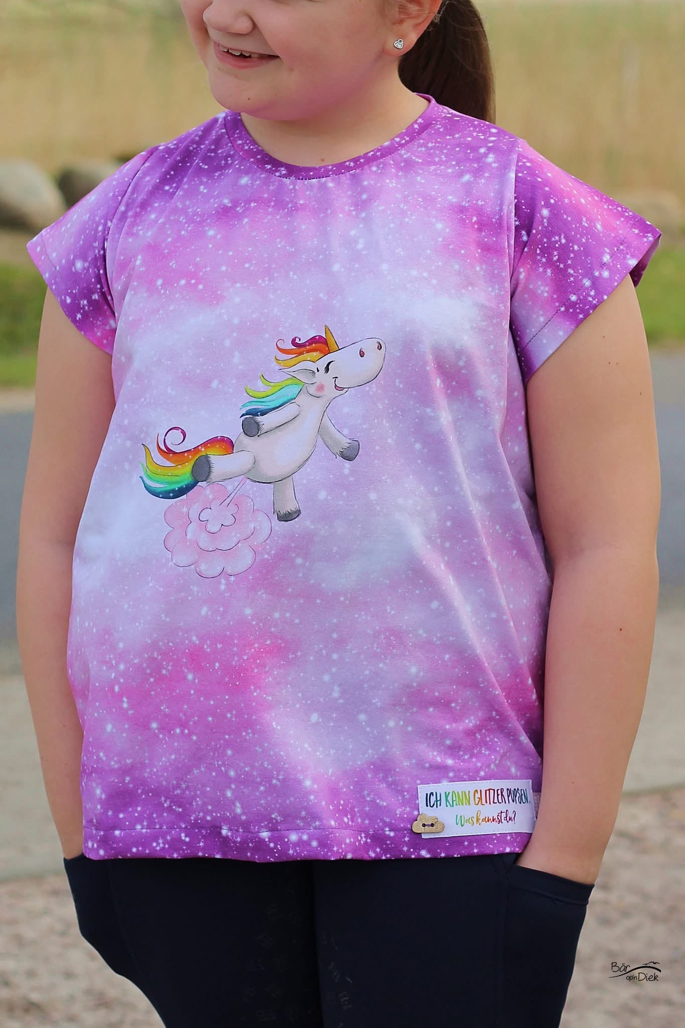 Bio-Jersey Glitzereinhorn blush