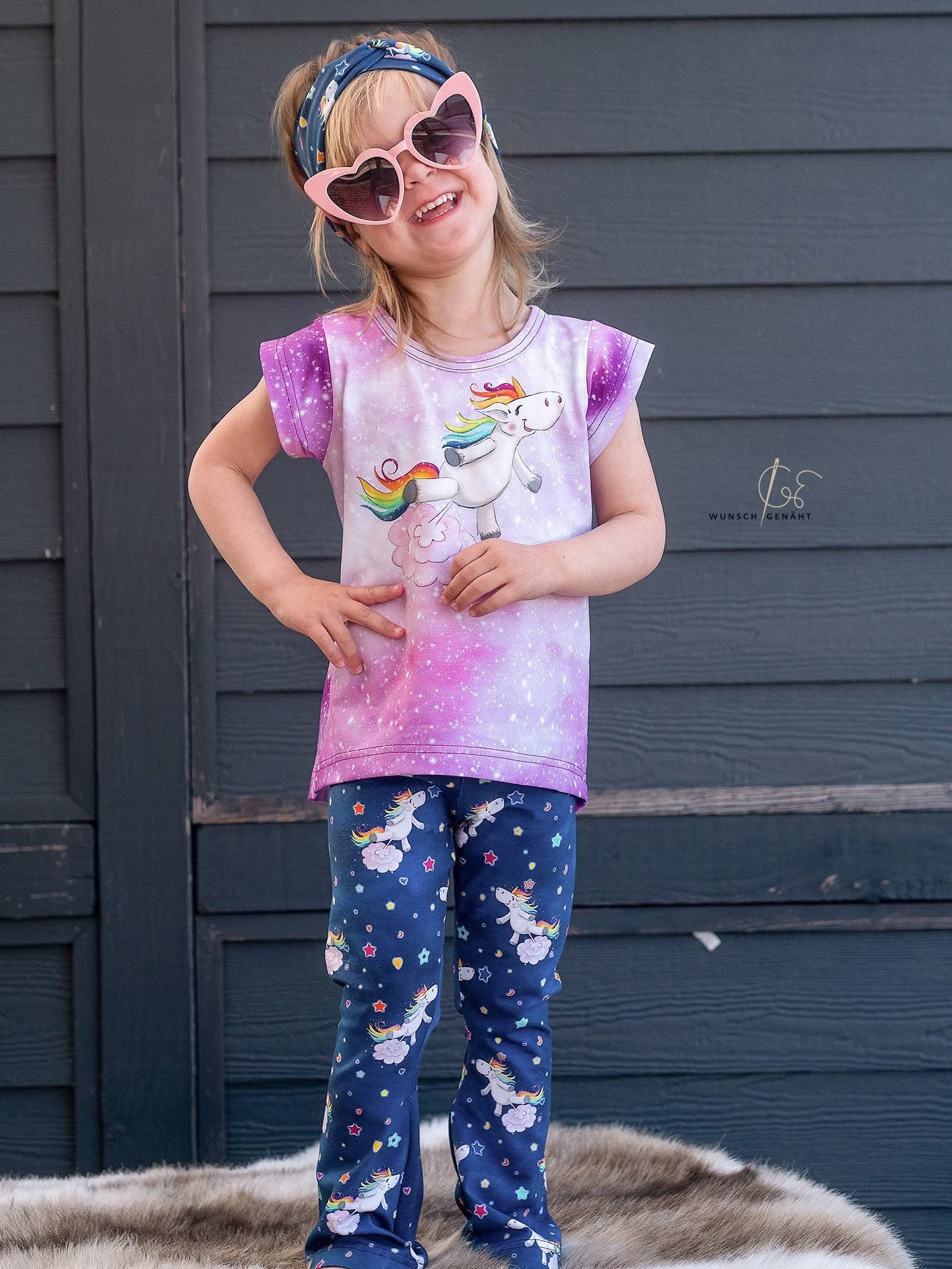 Bio-Jersey Glitzereinhorn blush