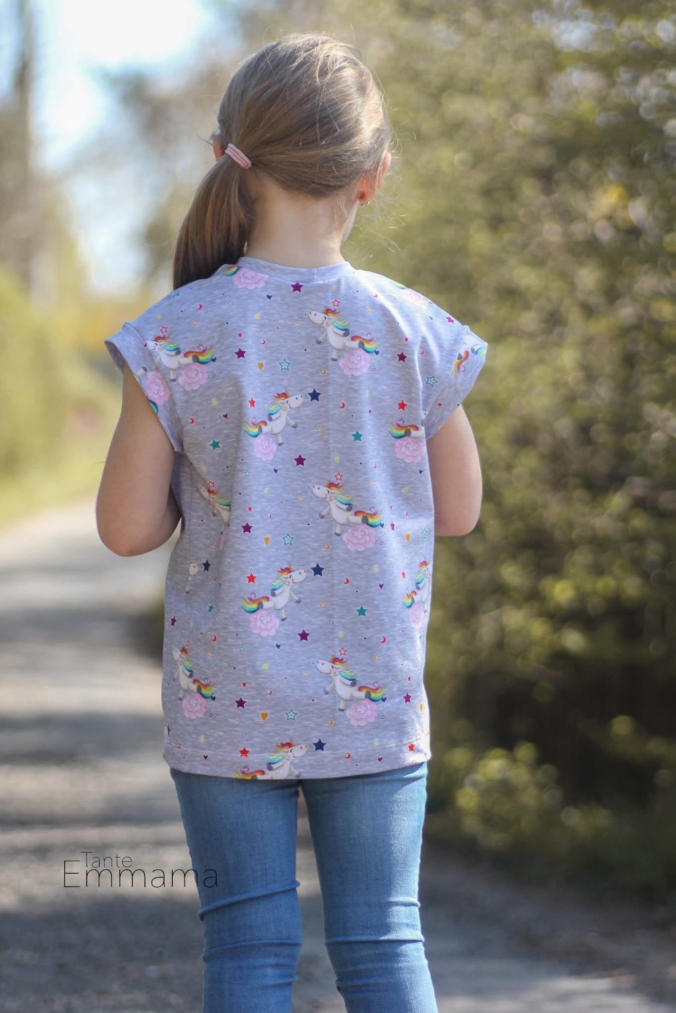 Bio-Jersey Glitzereinhorn graumeliert