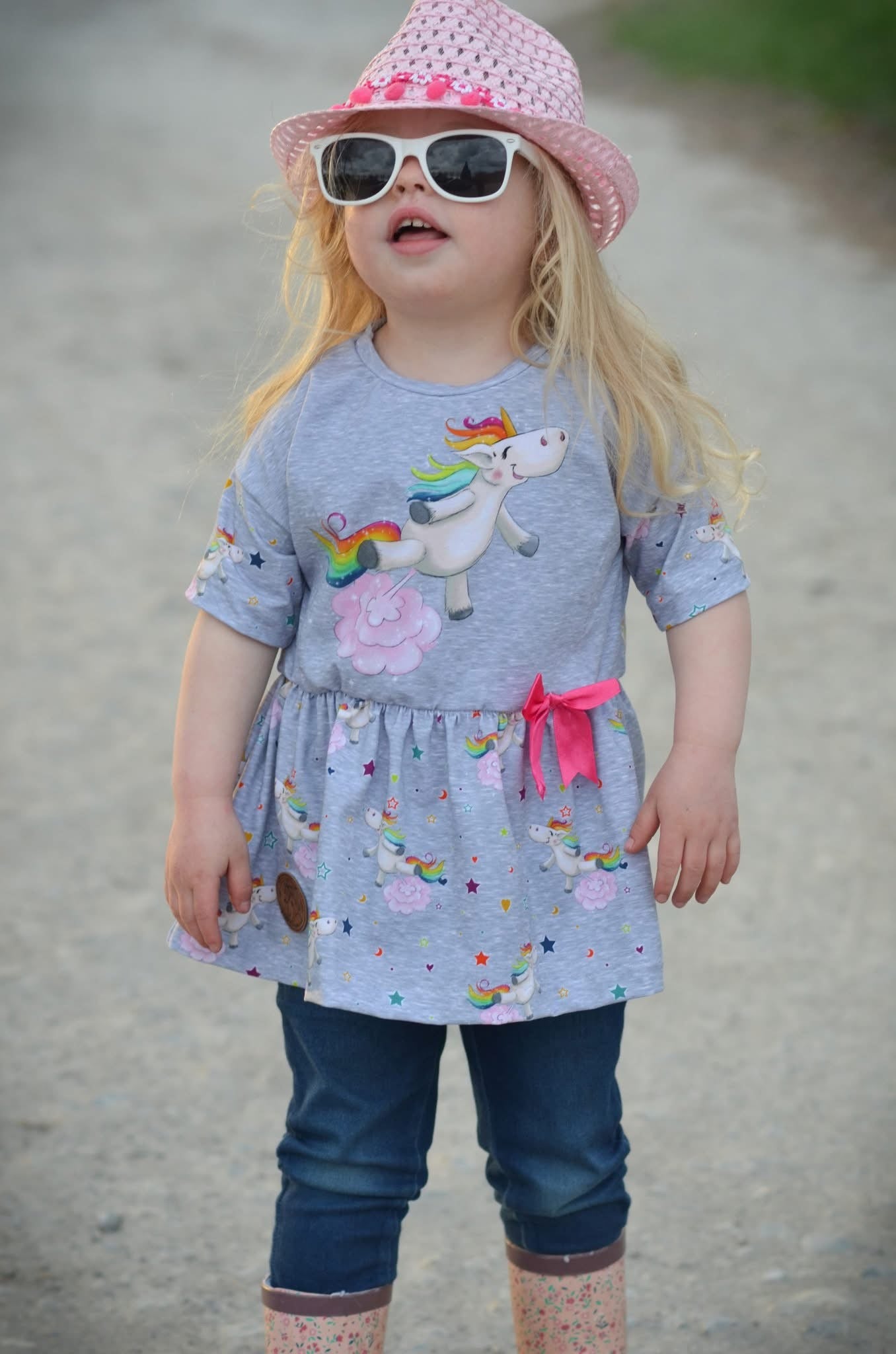 Bio-Jersey Glitzereinhorn graumeliert