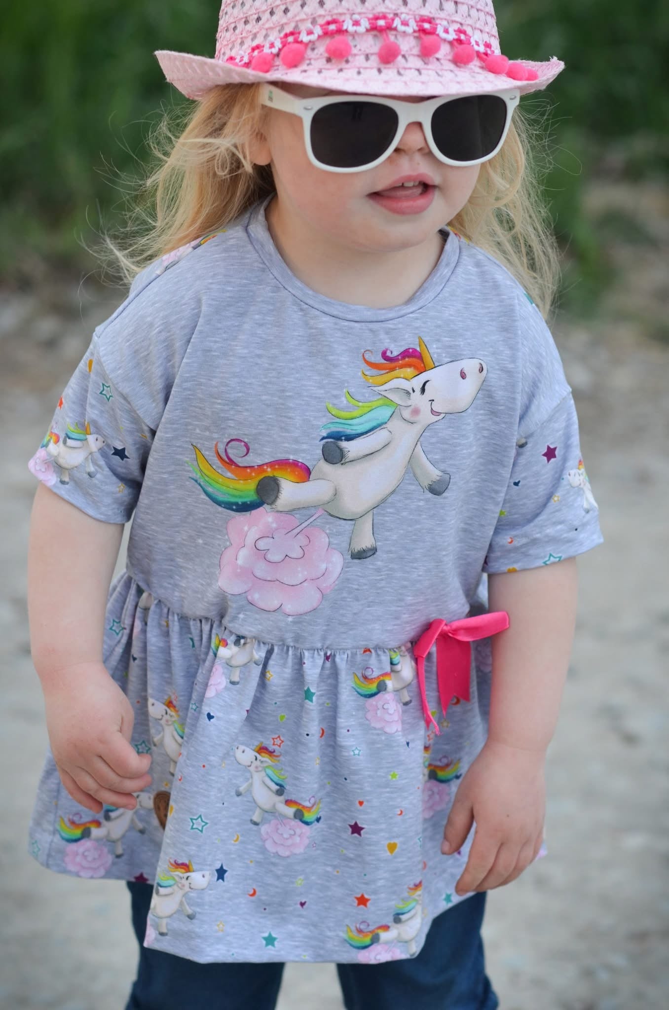 Bio-Jersey Glitzereinhorn graumeliert