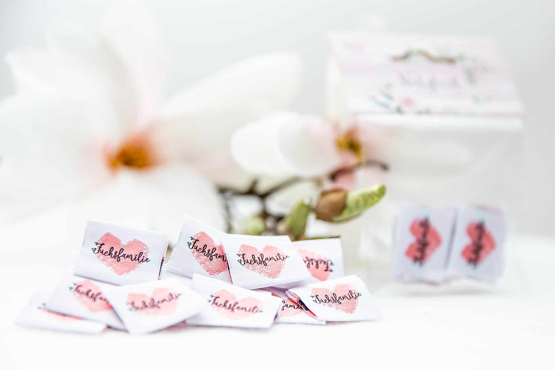 1 Tütchen Fuchsfamilie-Weblabels (enthält 10 Labels)