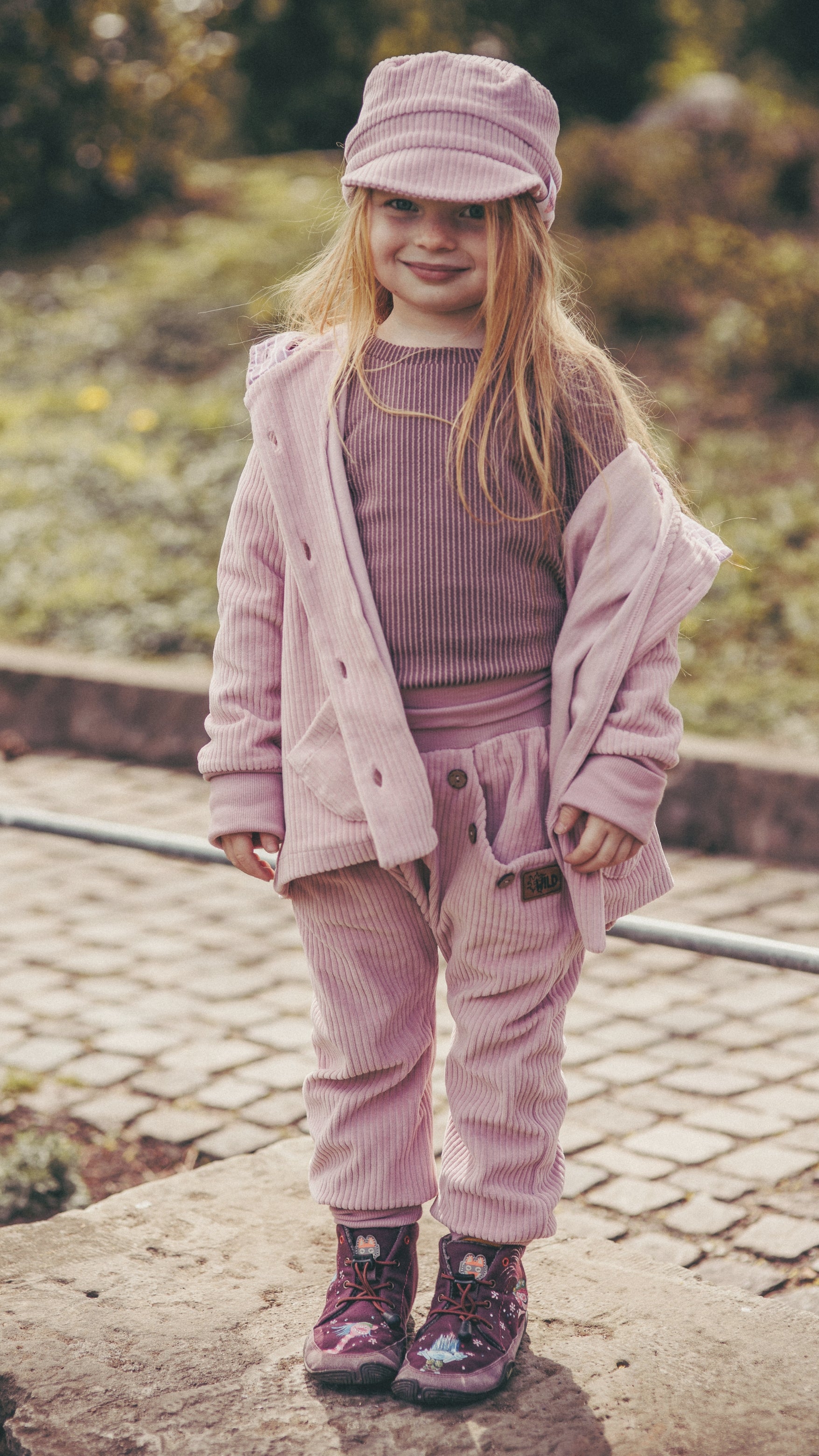 Cord-Knopfjacke altrosa