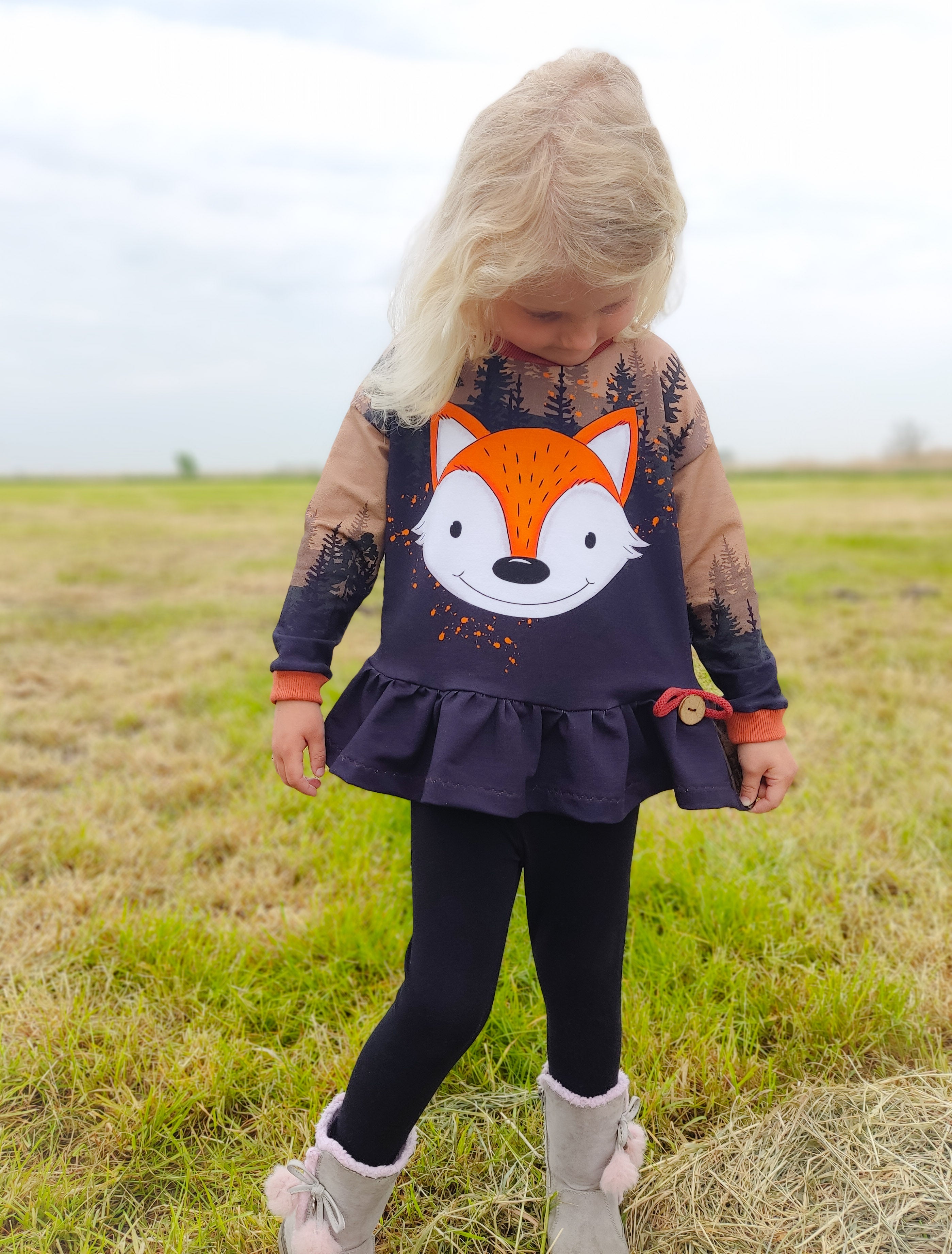 Bio-Sommersweat Limited Edition Waldfreunde Schlaufuchs braun - Rapport ca. 60-65cm lang