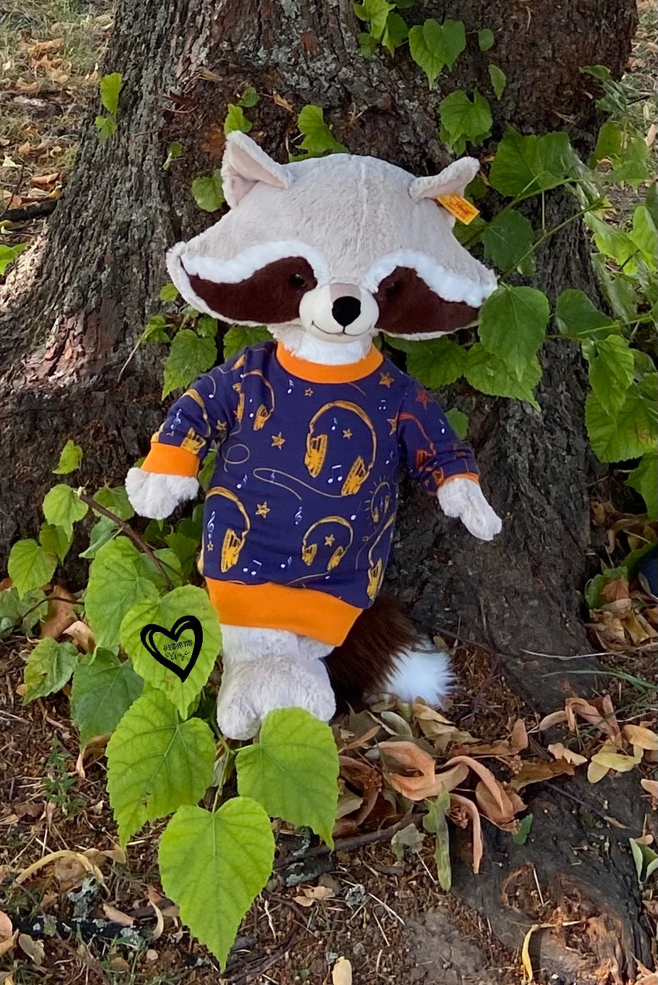 0,5m Bio-Sommersweat Music Soundwave-Kombi lightdenim-orange