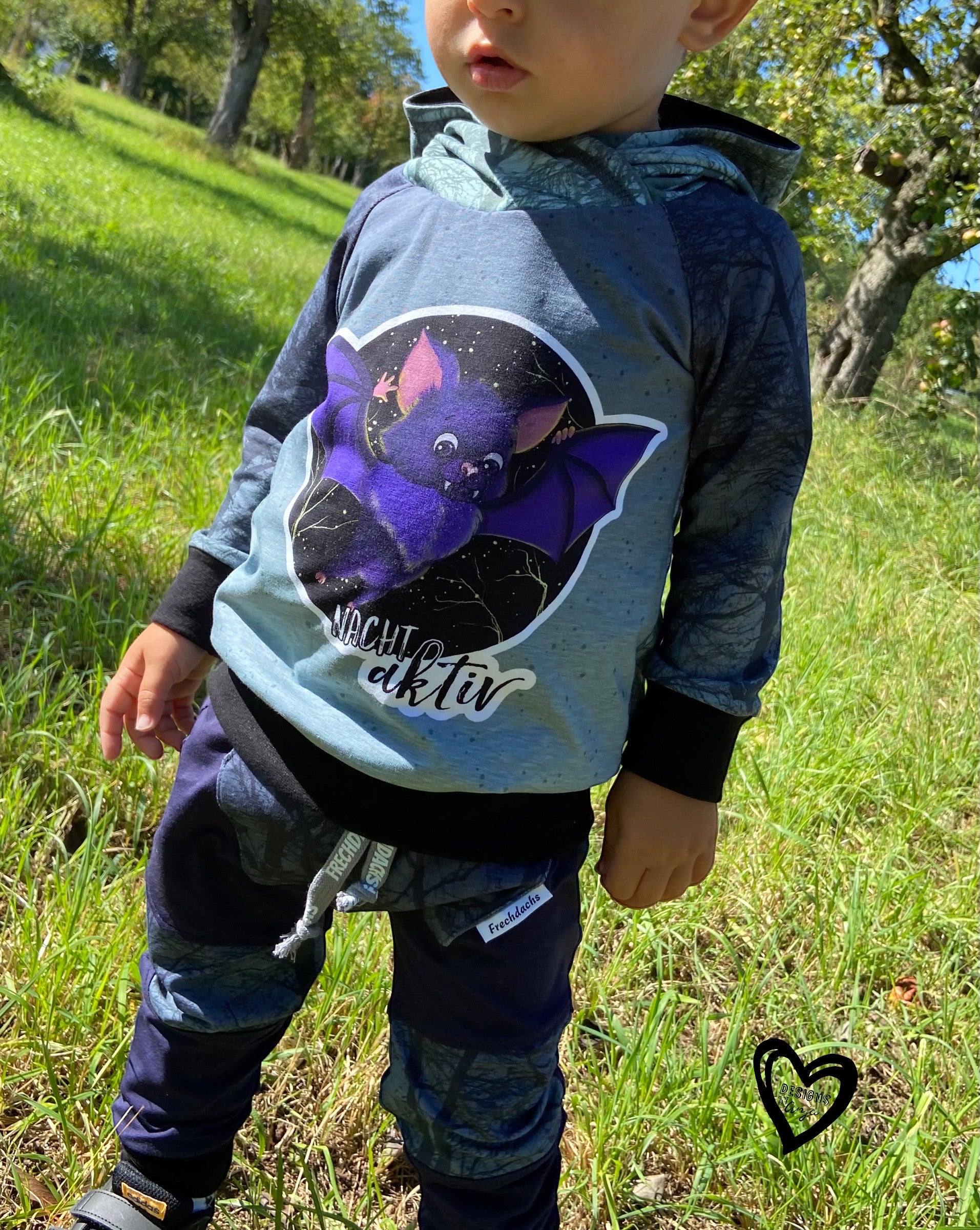 Bio-Jersey Fledermaus nachtaktiv Verlauf grau