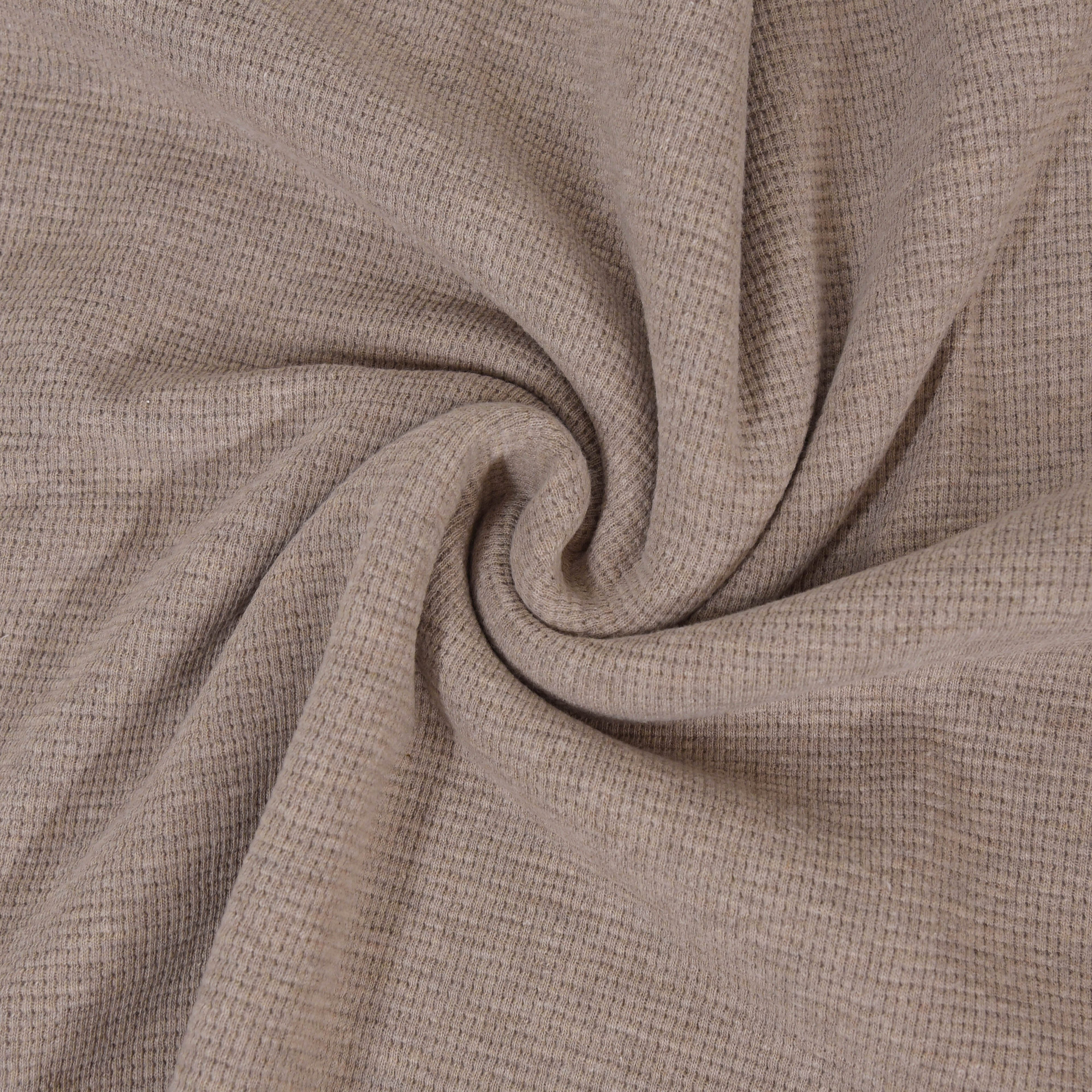 0,5m Ökotex 100 - Waffel-Jersey beige melange