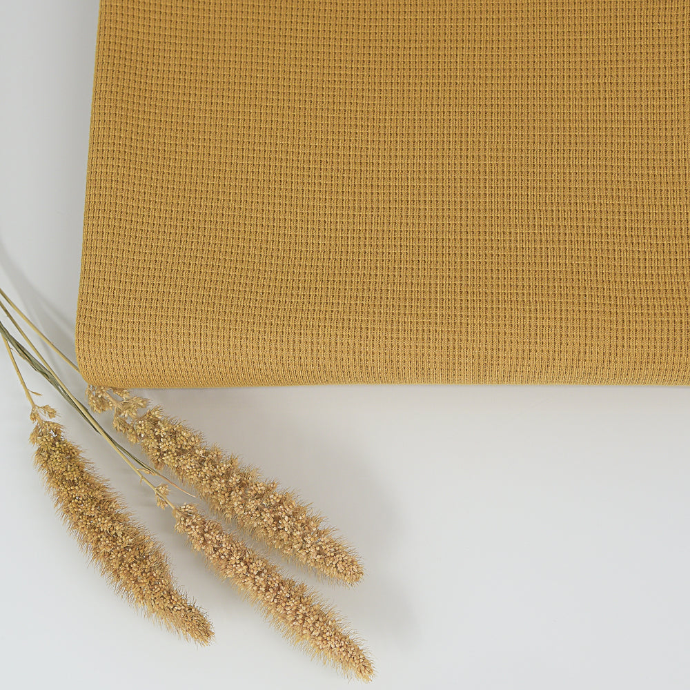 0,5m Ökotex 100 - Waffel-Jersey mustard