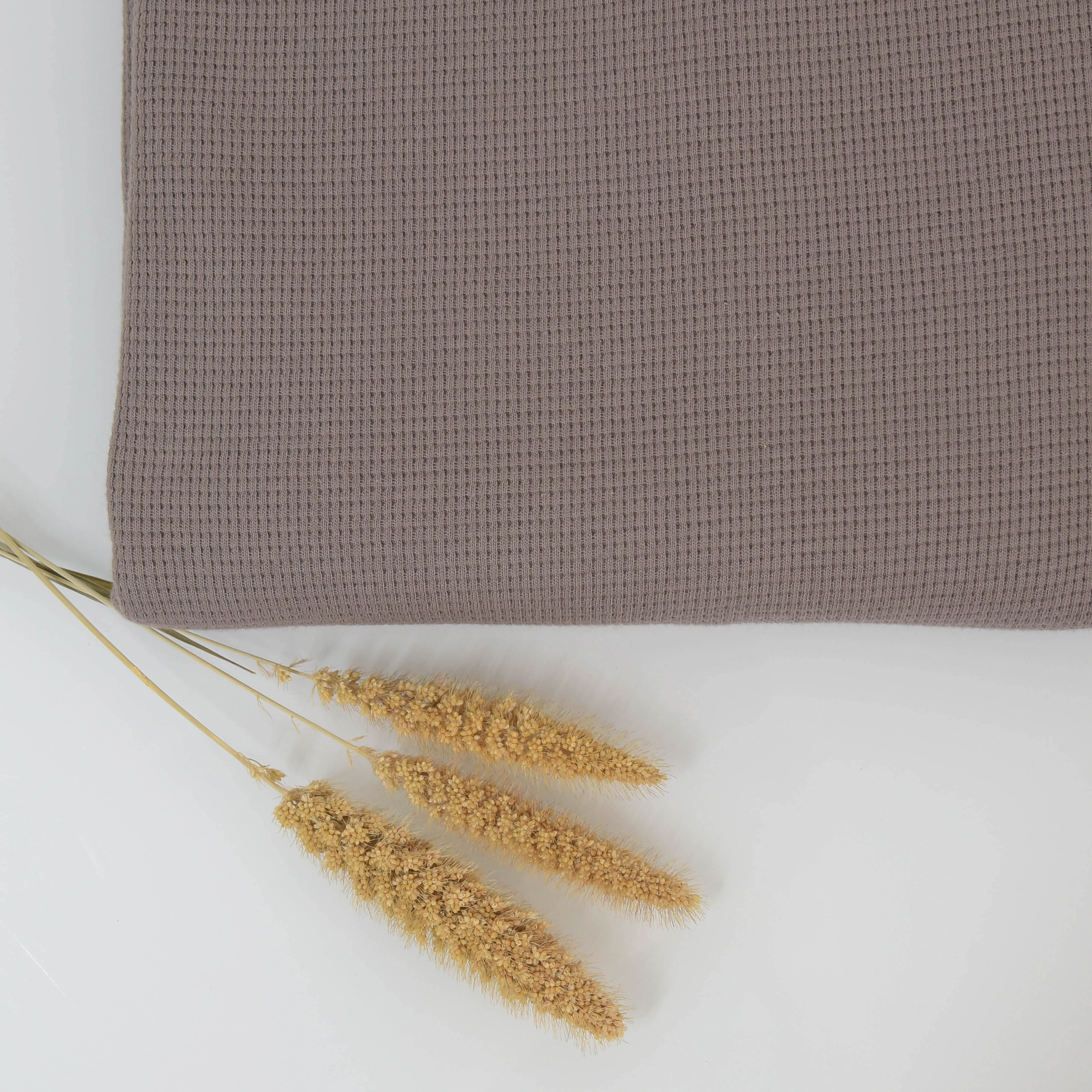 0,5m Ökotex 100 - Waffel-Jersey taupe