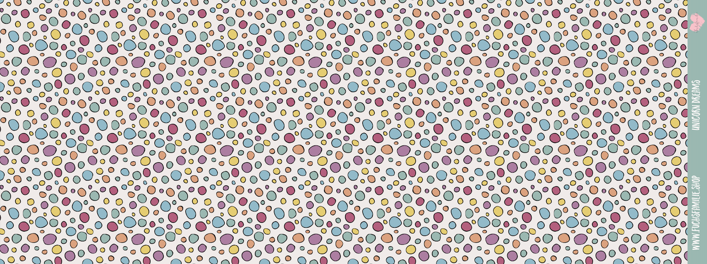 0,5m Bio-Sommersweat Unicorn Dreams Kombi Kreise hell