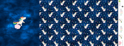 Bio-Jersey Glitzereinhorn denimblau 